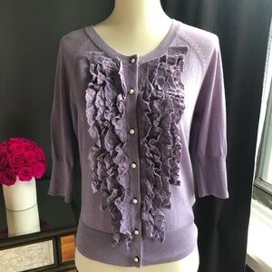 A Wear Purple Ruffle Cardigan